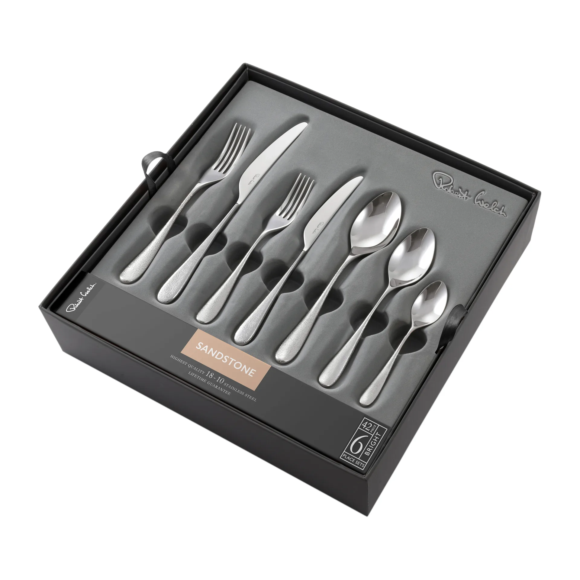 Lot de couverts Sandstone polis, 42 pièces Robert Welch