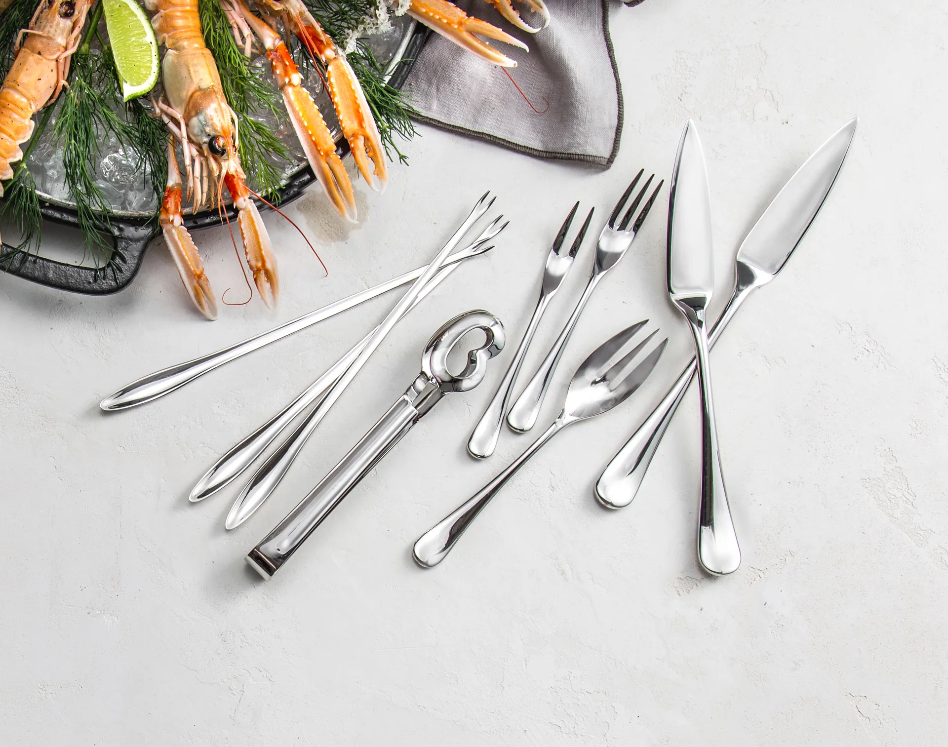 Pince à escargots effet miroir Radford, Acier inoxydable Robert Welch