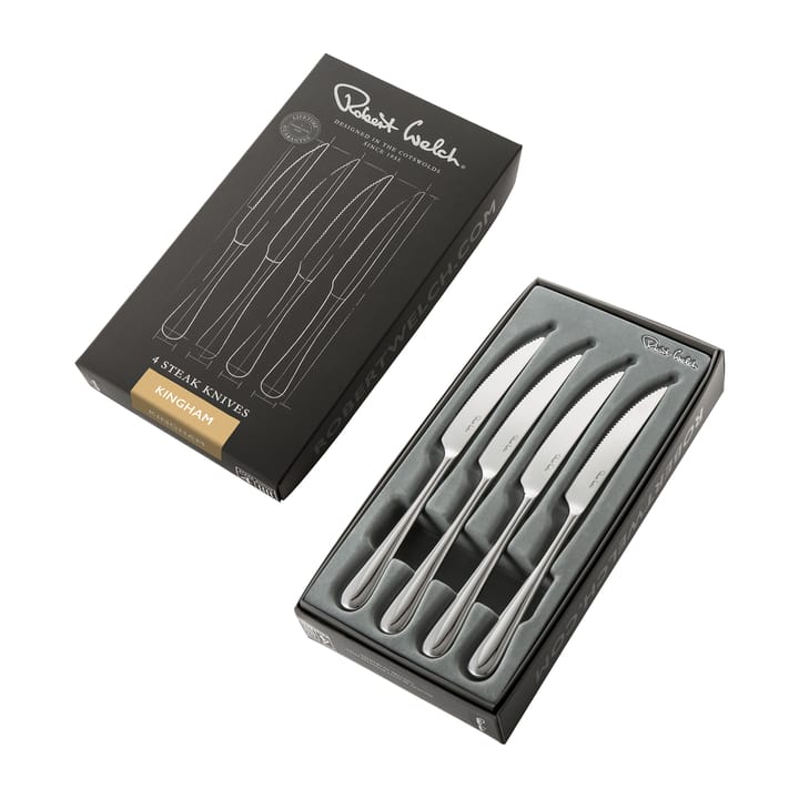 Set de 4 couteaux à viande Kingham Bright, Acier inoxydable Robert Welch