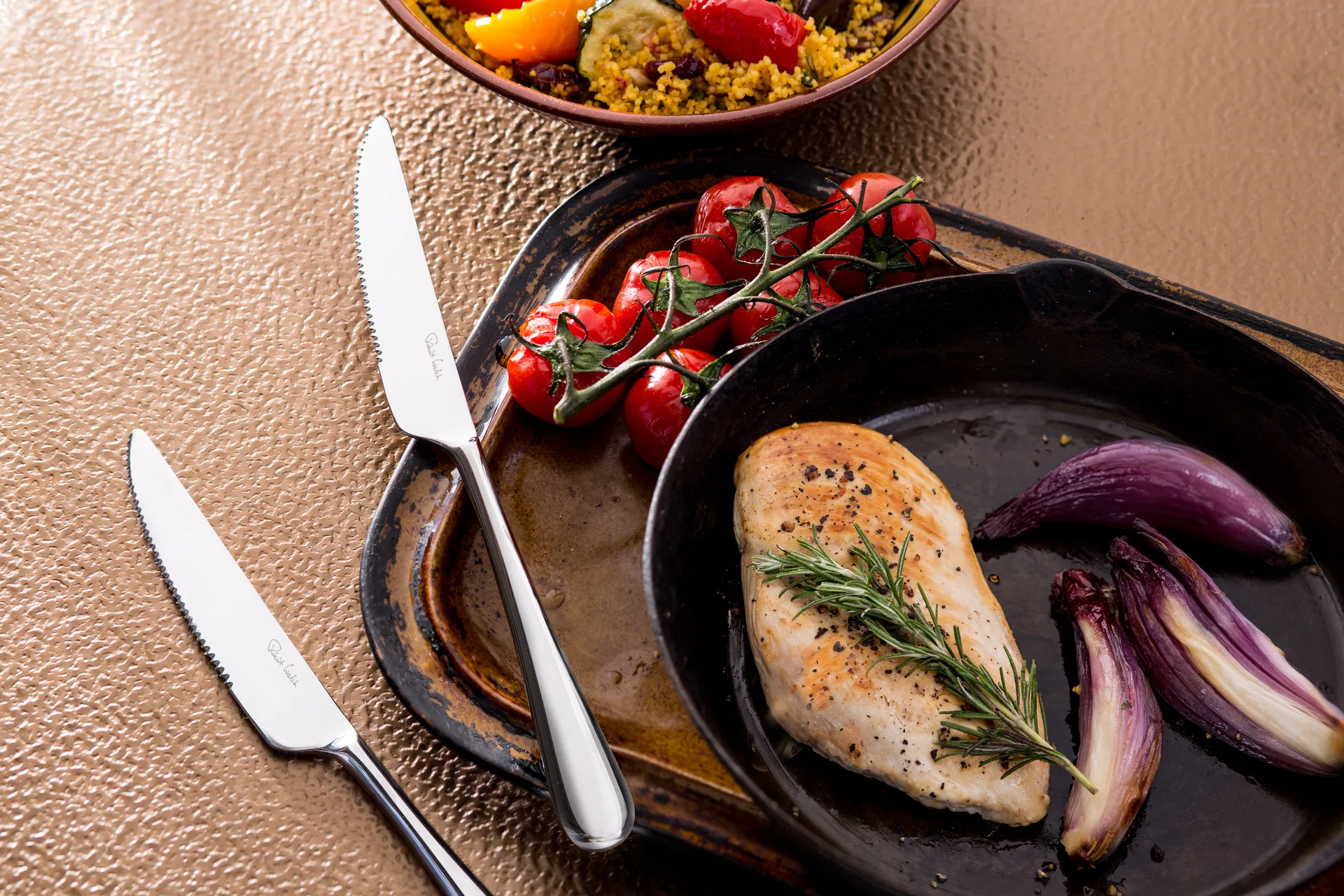 Set de 4 couteaux à viande Kingham Bright, Acier inoxydable Robert Welch