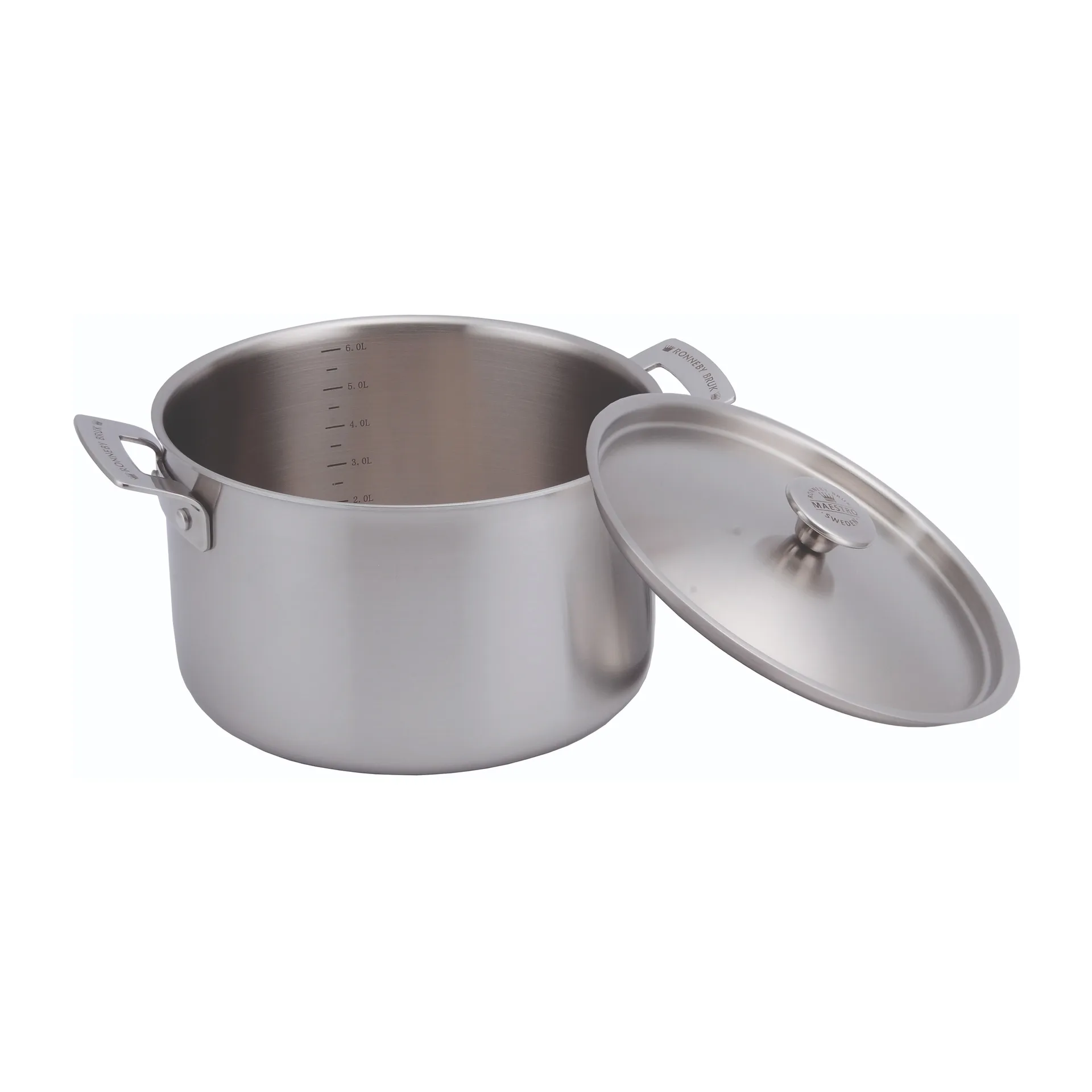 Casserole en acier inoxydable avec couvercle Inox, 6 l Ronneby Bruk