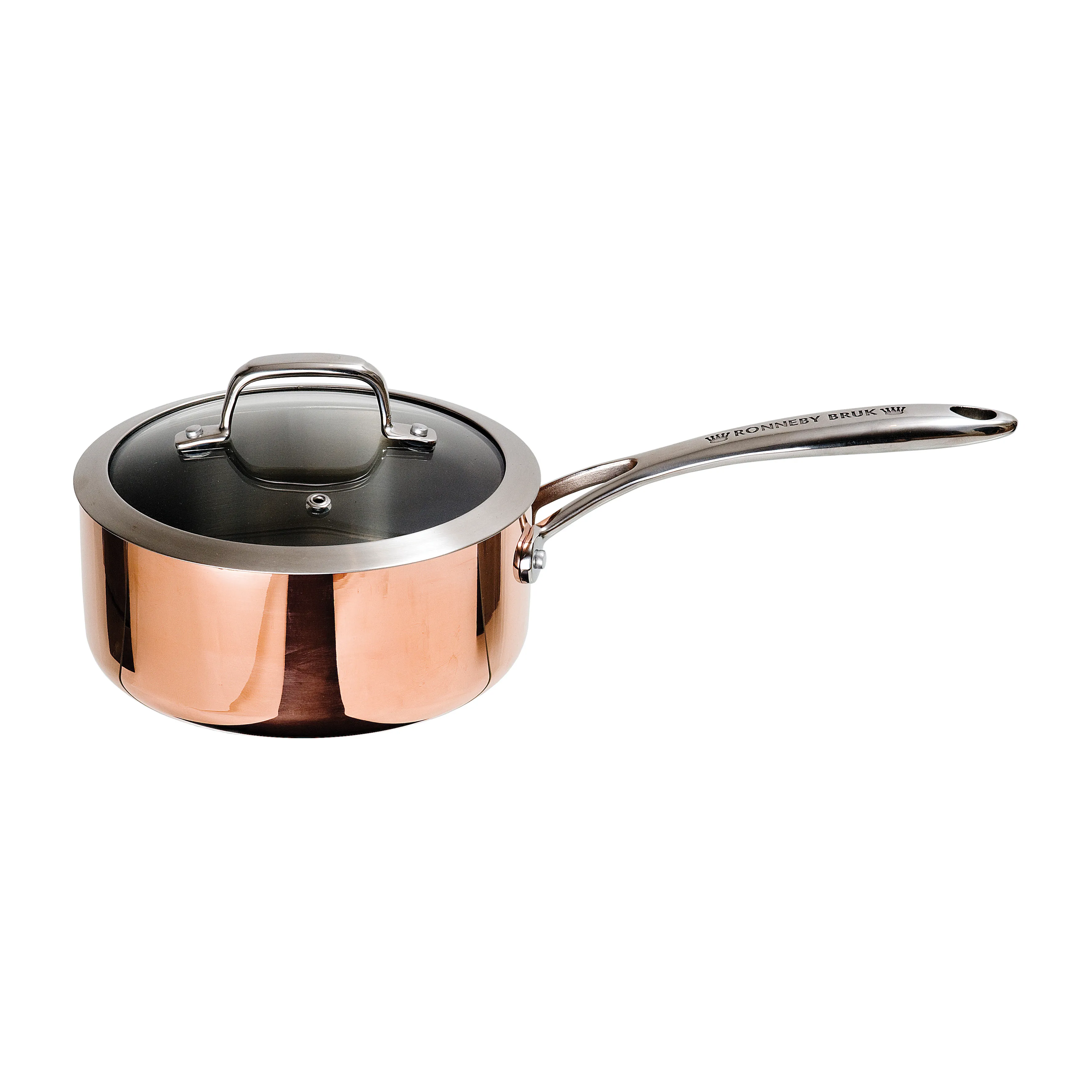 Casserole URBN-CHEF En Céramique Cuivre - Compatible Induction 20 Cm Avec Couvercle - Sans PFOA/PTFE