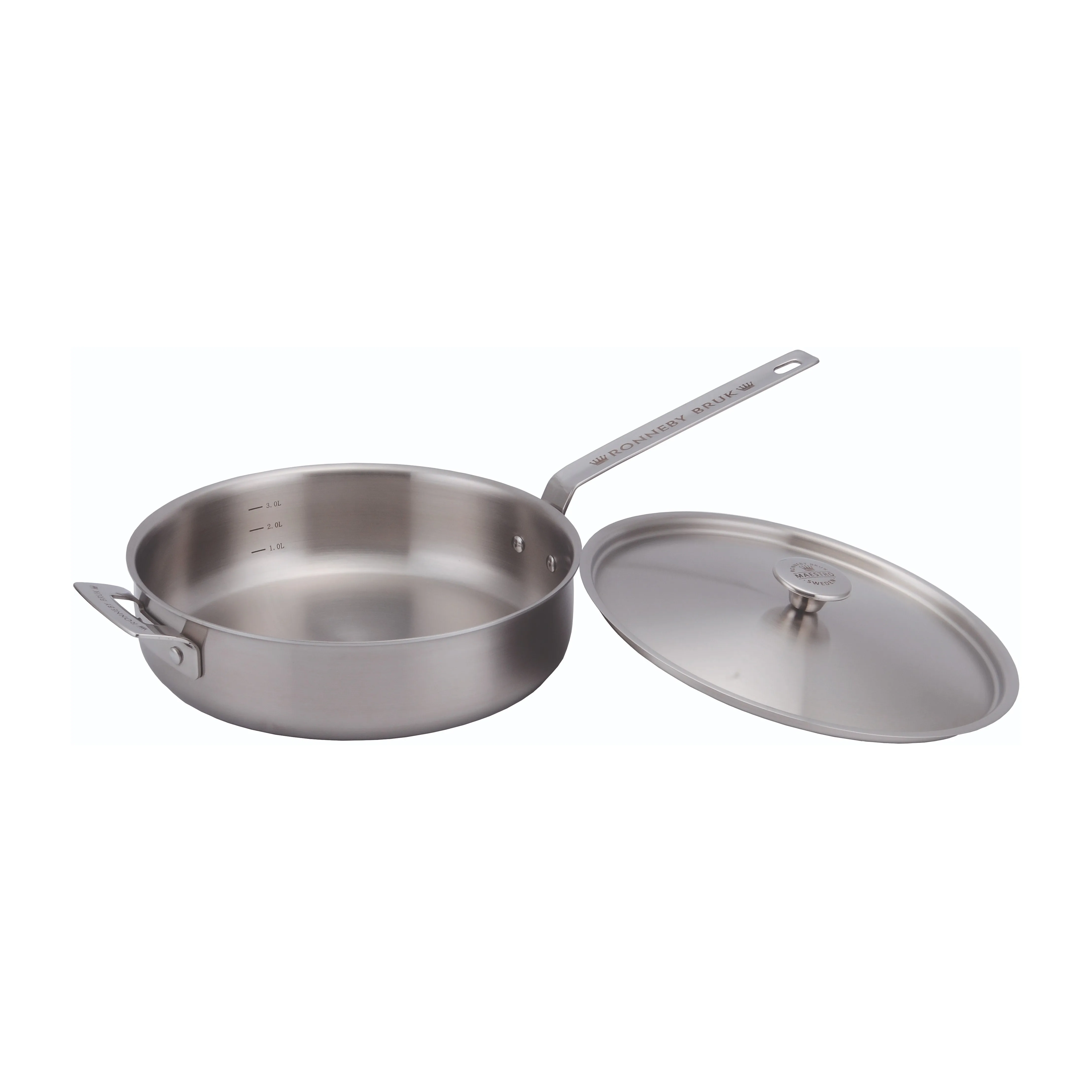 Sauteuse En Acier Inoxydable 28 Cm Nuovva - Induction, Anti-Adhésive Naturelle - Avec Couvercle Verre - 4
