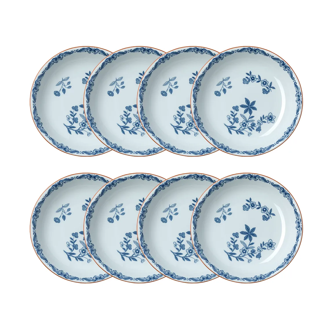 Assiette creuse Ostindia Ø22 cm lot de 8 – Bleu Rörstrand