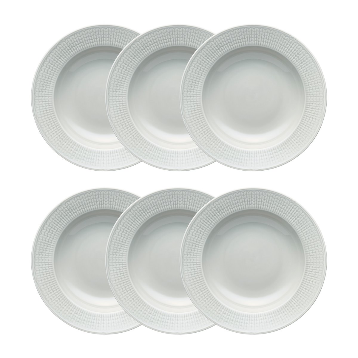 Rörstrand Assiette creuse Swedish Grace 25 cm lot de 6 Brume(gris) Brouillard (gris)