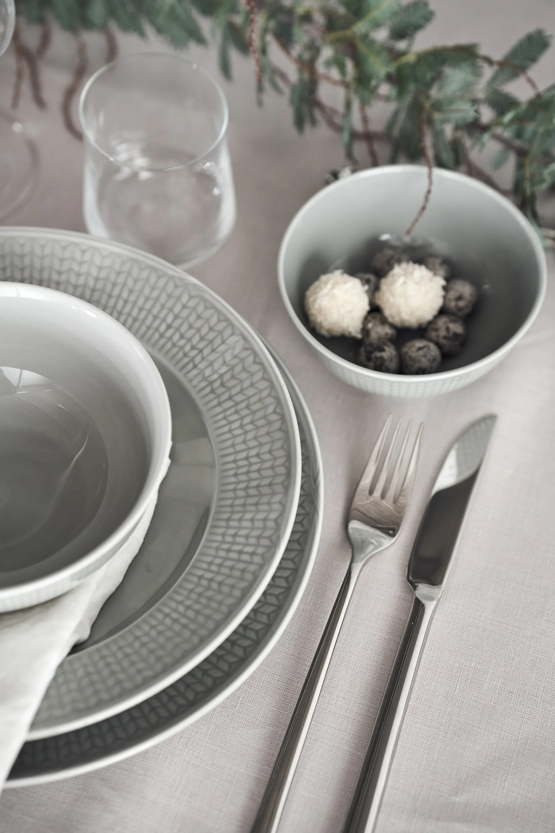 Assiette creuse Swedish Grace 25 cm lot de 6 Brume(gris) Rörstrand