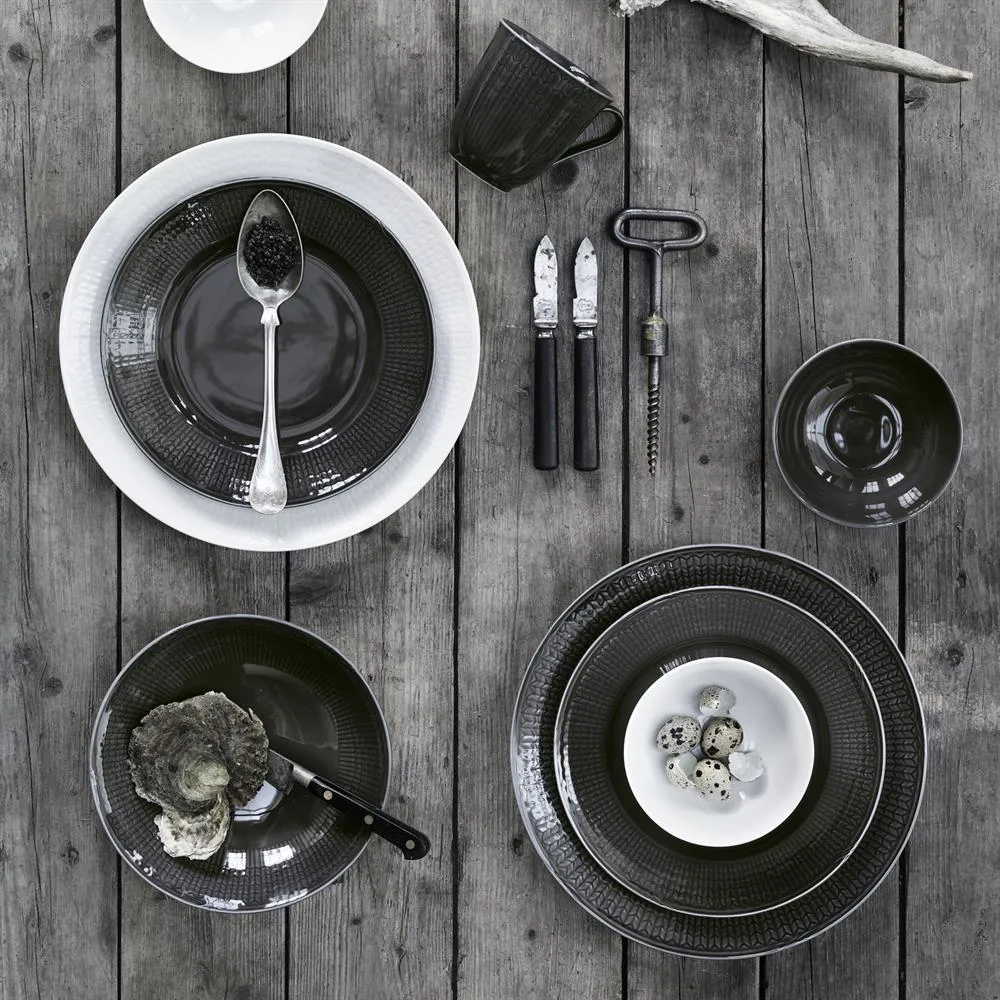 Assiette creuse Swedish Grace Ø25 cm, pierre (gris foncé) Rörstrand