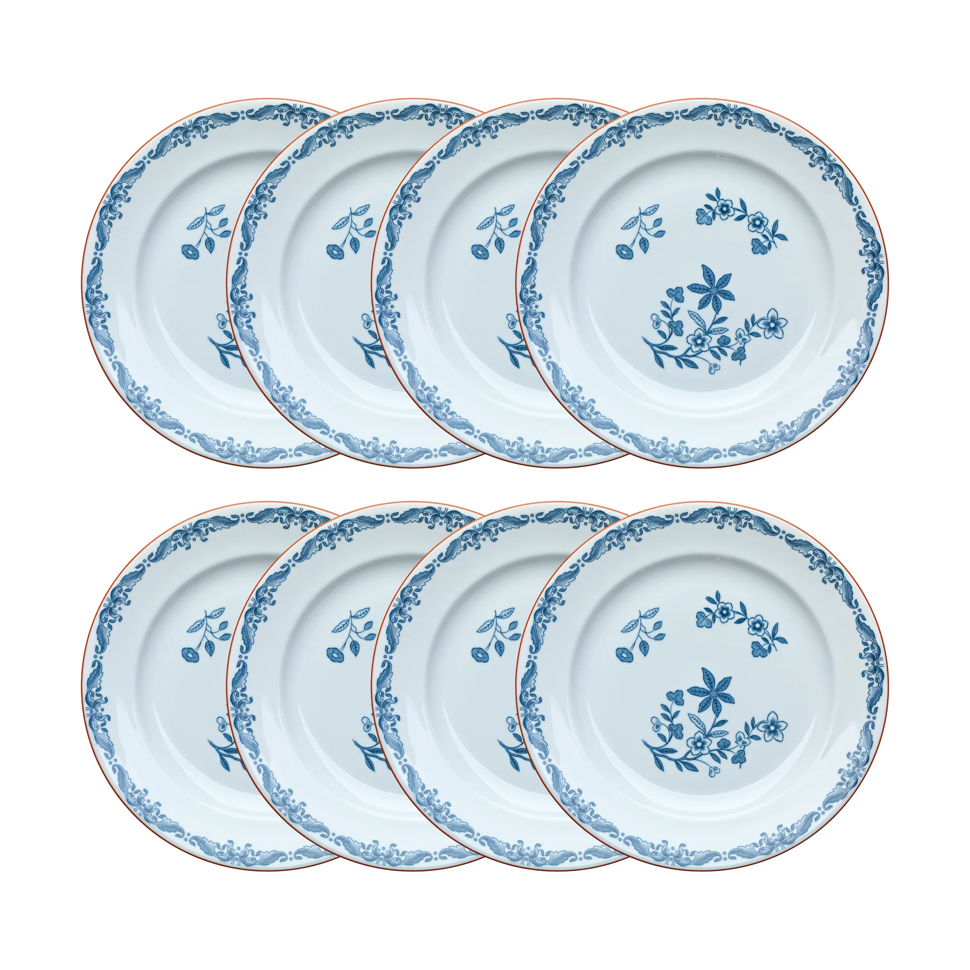 Assiette Ostindia Ø21 cm lot de 8 – Bleu Rörstrand