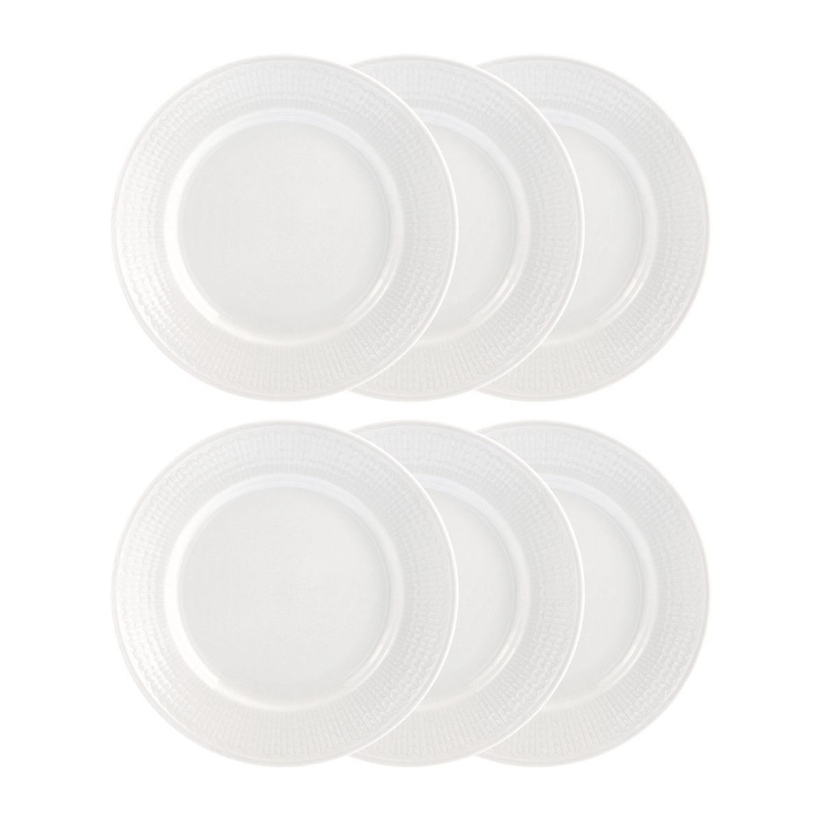 Rörstrand Assiette Swedish Grace 21 cm, lot de 6 snö (blanc) blanc