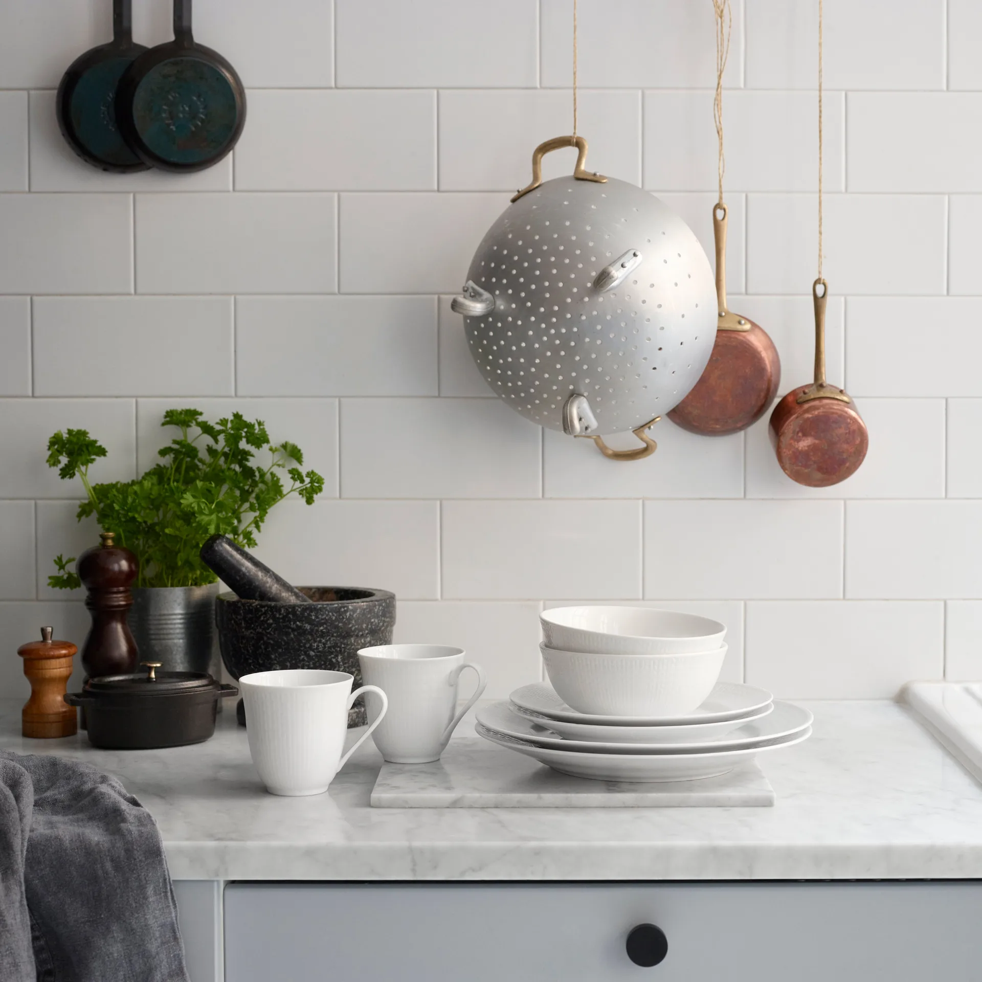 Assiette Swedish Grace Ø21 cm lot de 8 - Neige (blanc) Rörstrand