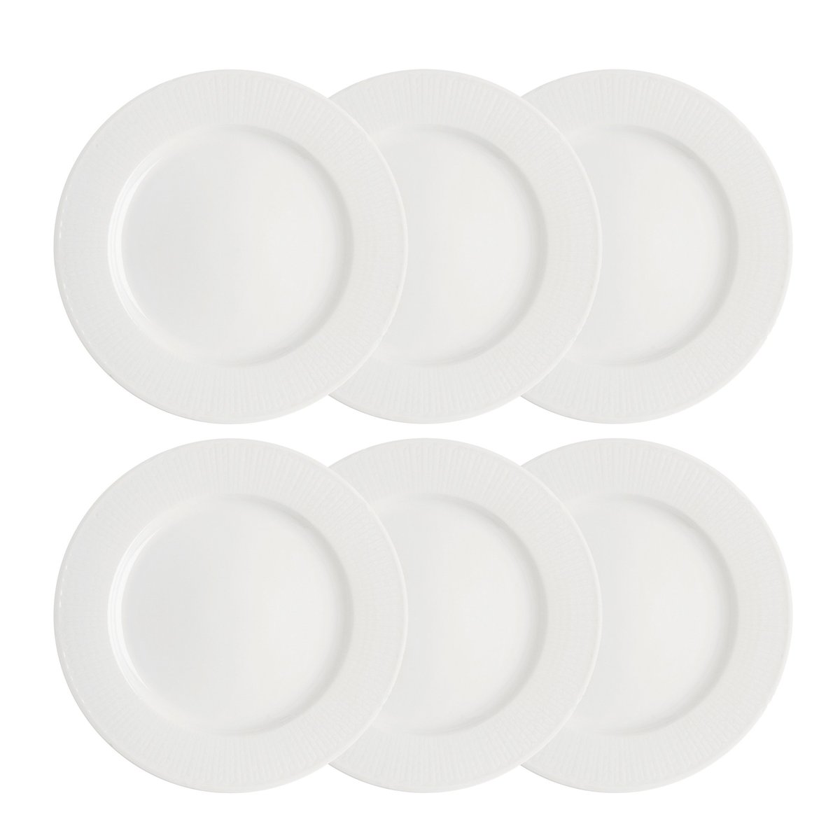 Rörstrand Assiette Swedish Grace 27 cm lot de 6 blanc blanc