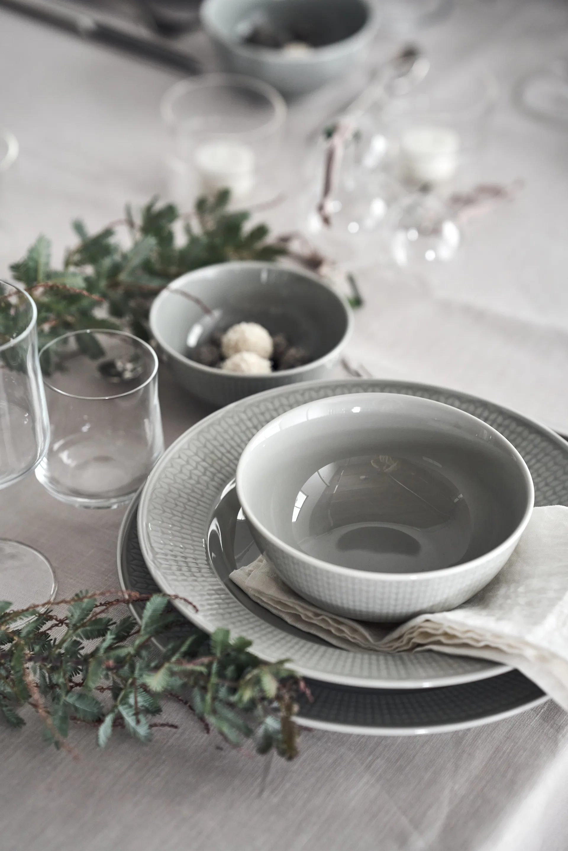 Assiette Swedish Grace lot de 6 Brouillard (gris),  Rörstrand