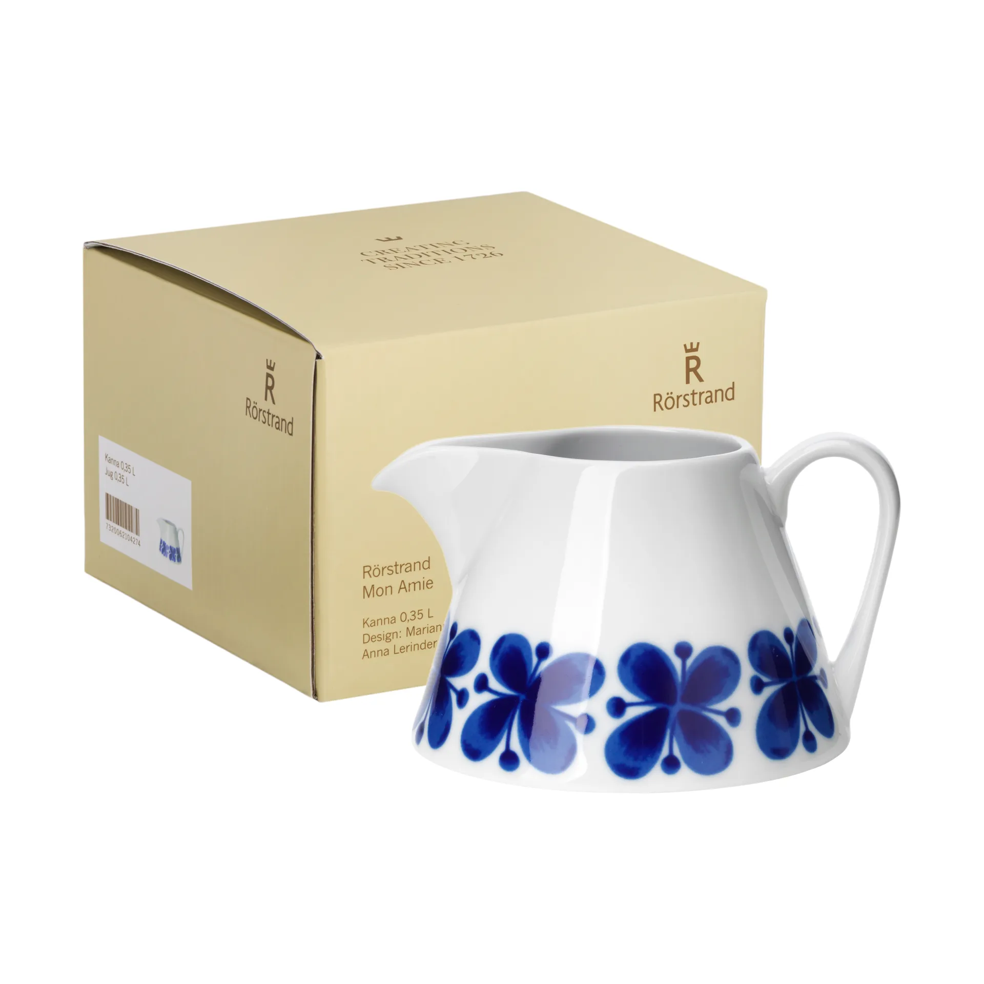 Coffret cadeau Cruche Mon Amie 35 cl, Bleu-blanc Rörstrand