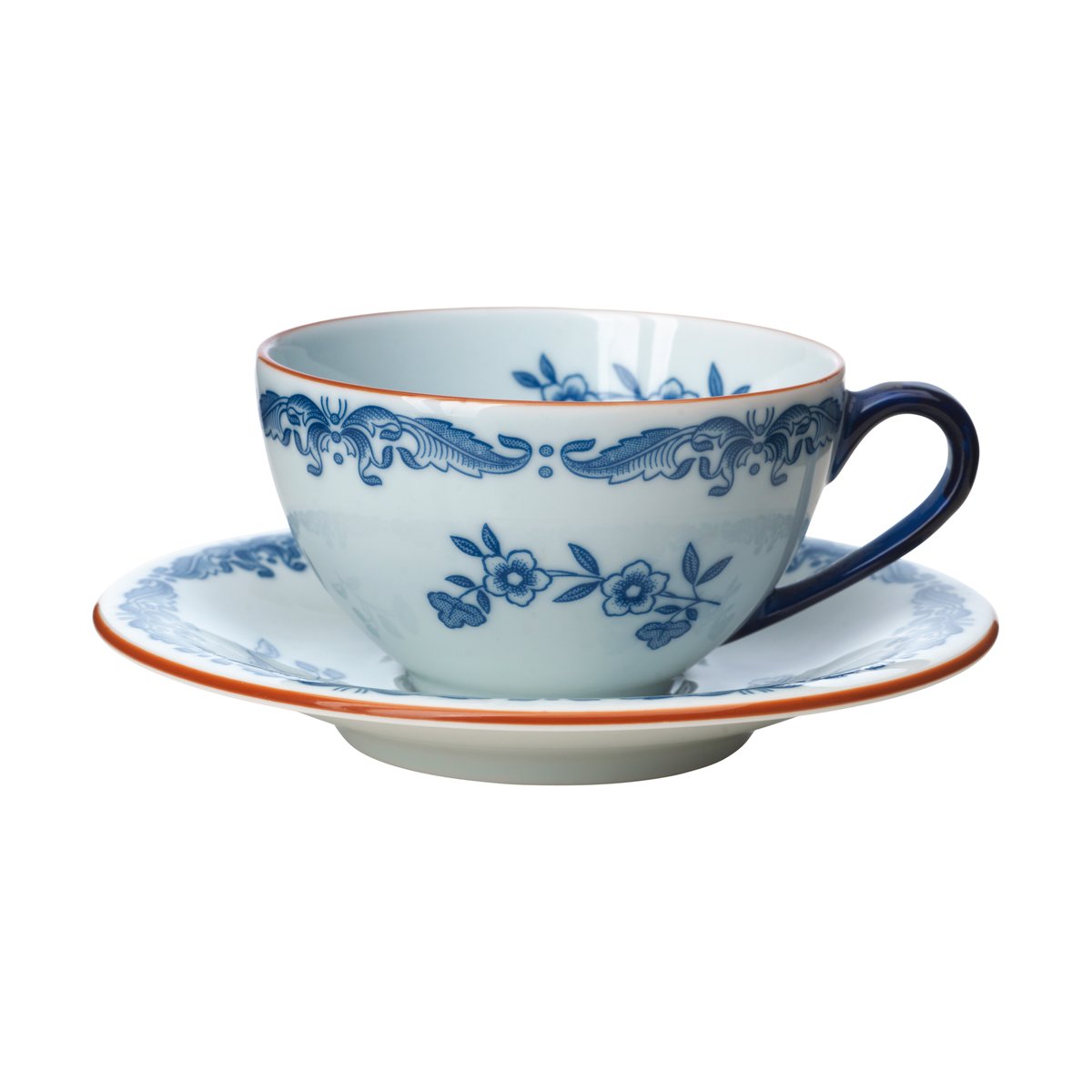 Rörstrand Coffret cadeau Tasse avec soucoupe Ostindia 16 cl Bleu-blanc