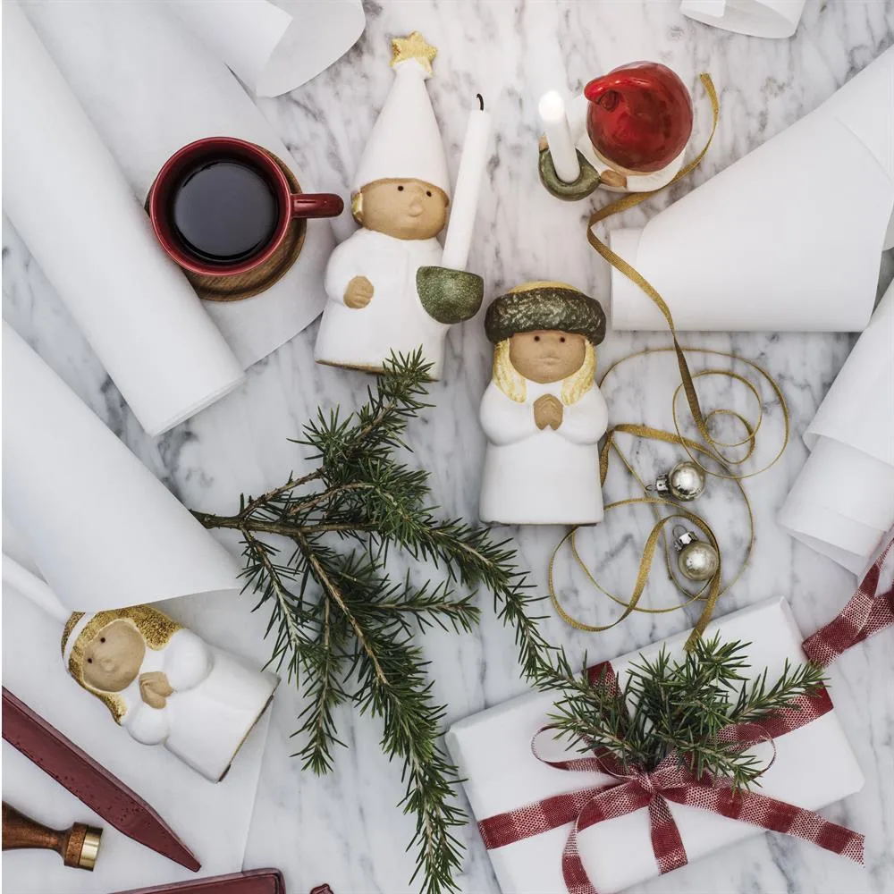 Figurine de garçon avec étoile Lucia, blanc Rörstrand