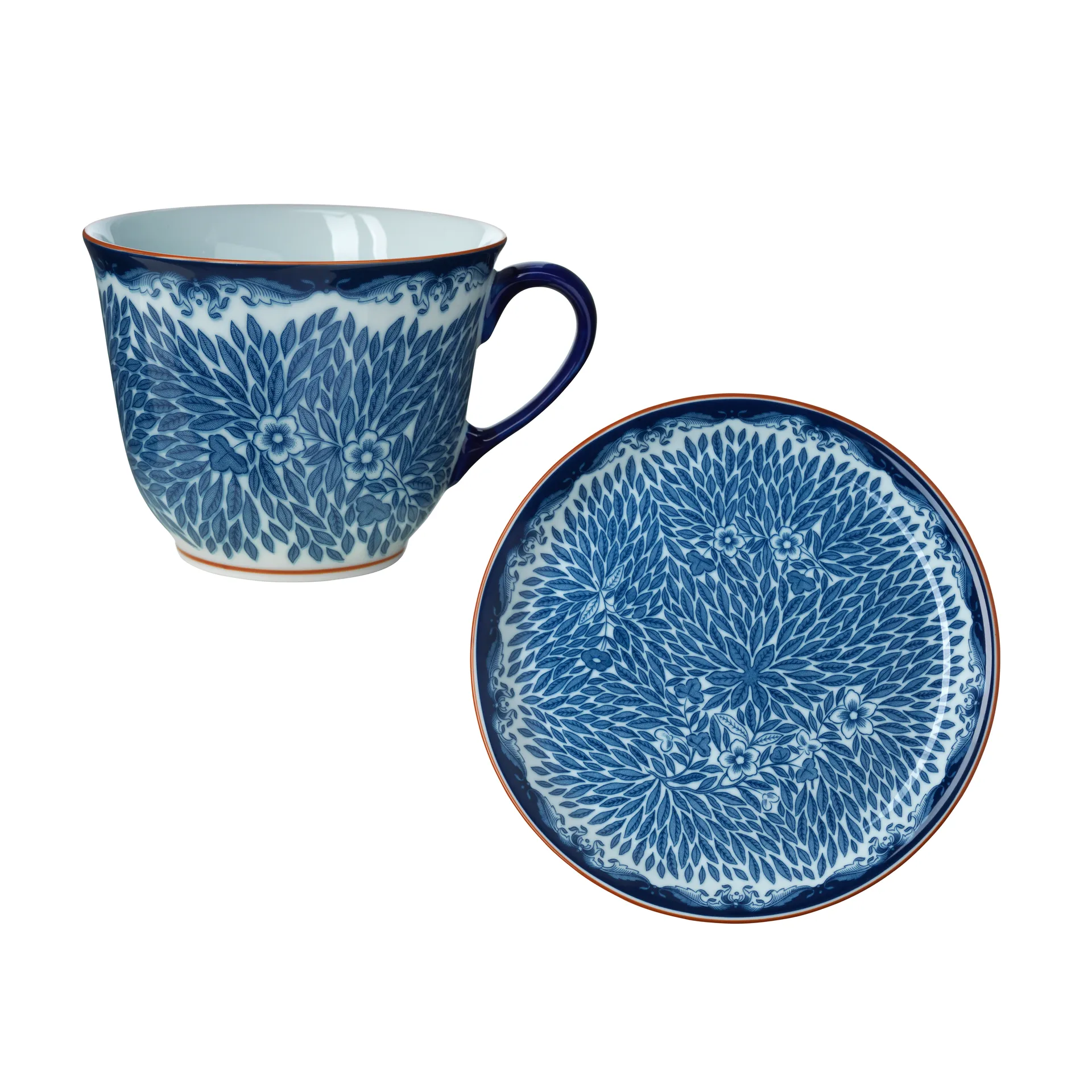 Mug 40 cl assiette Ø20 cm Ostindia Floris, Bleu Rörstrand