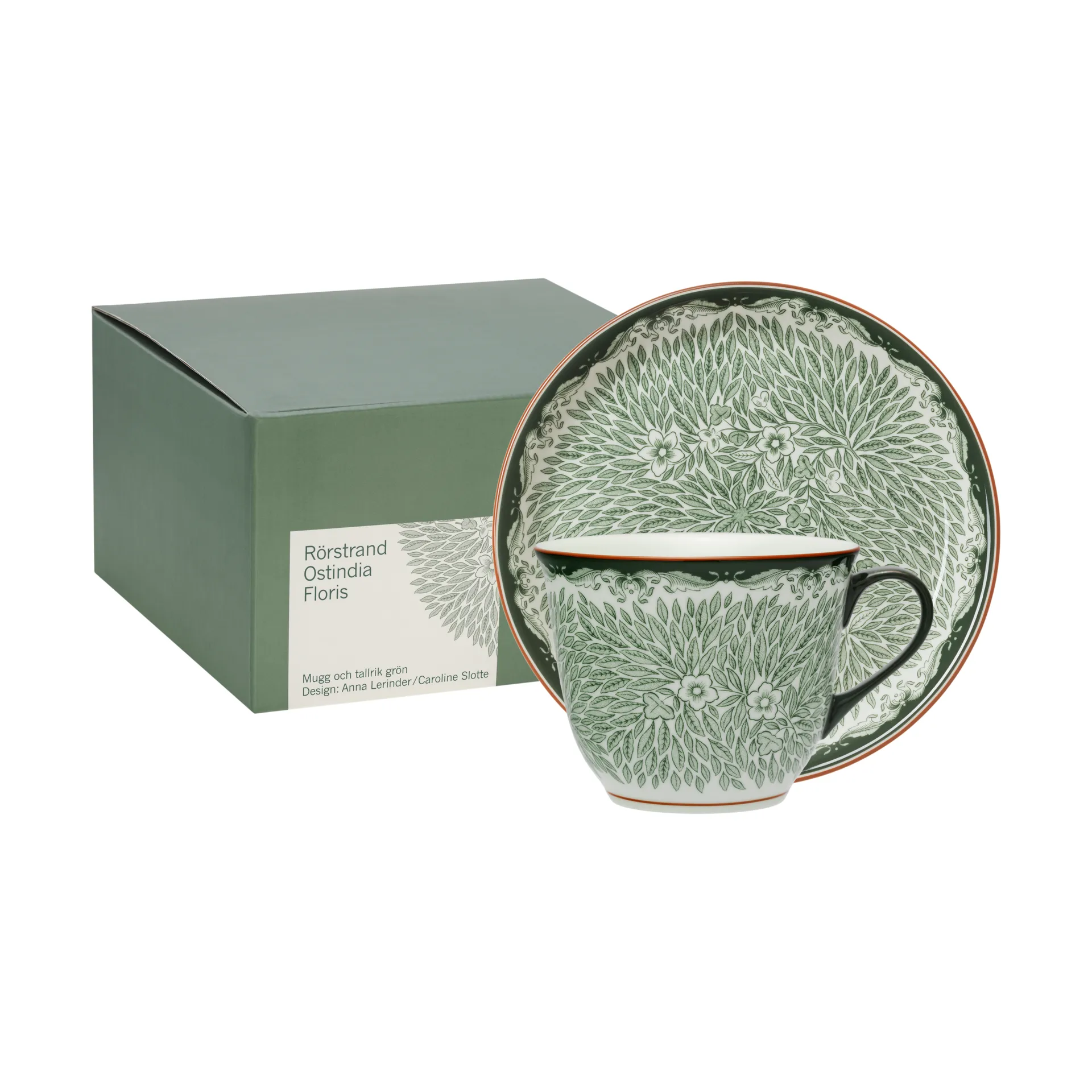 Mug 40 cl assiette Ø20 cm Ostindia Floris, Vert
 Rörstrand