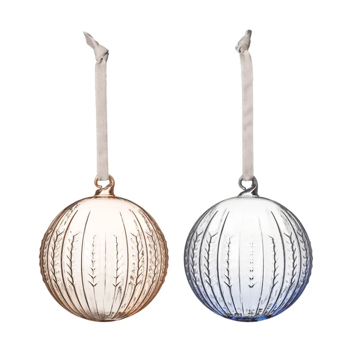 Swedish Grace boule de Noël - Jubilee-bleu, lot de 2 - Rörstrand