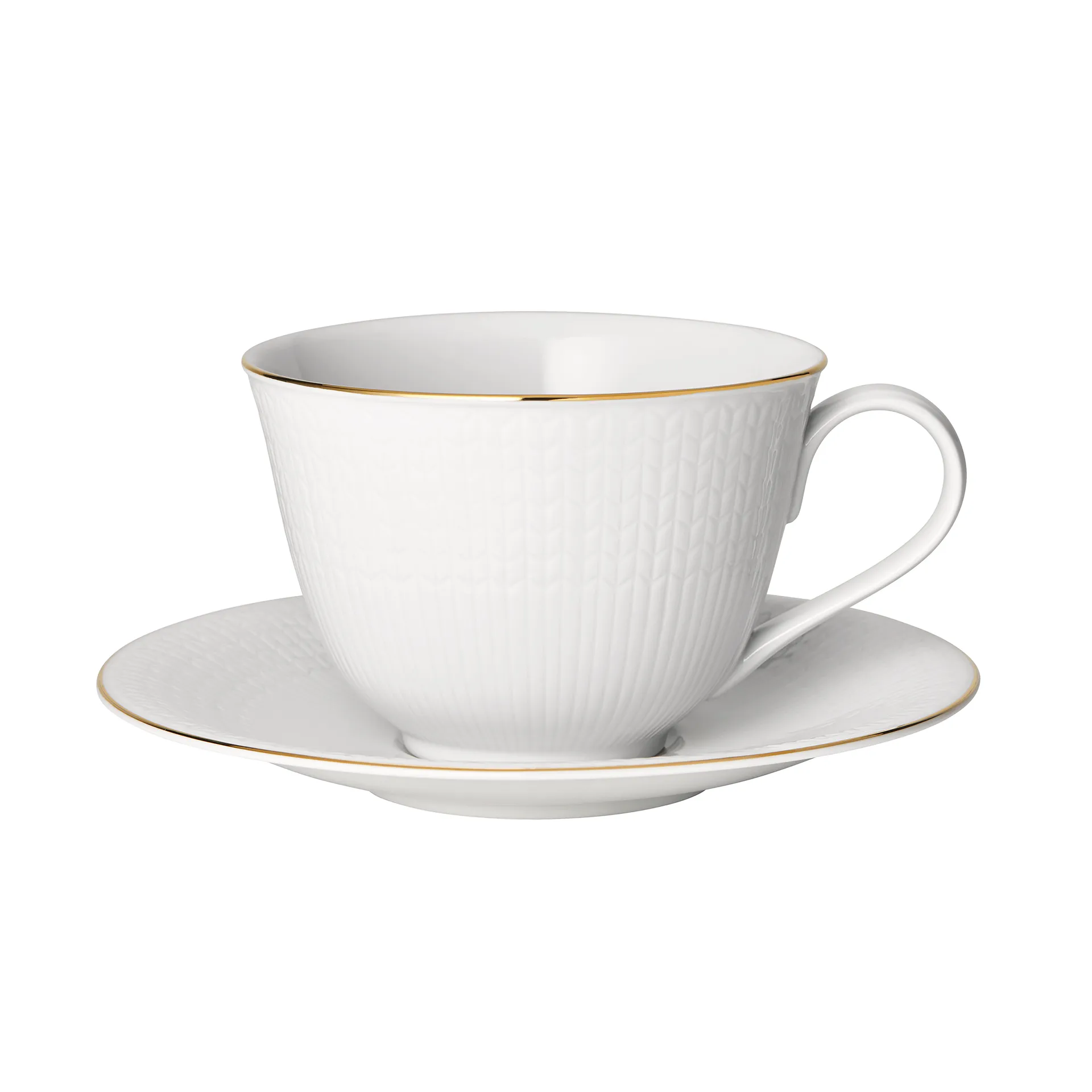 Tasse à thé avec soucoupe Swedish Grace Gala, Blanc Rörstrand