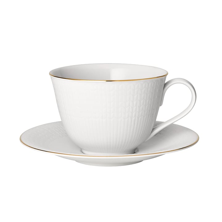 Tasse à thé avec soucoupe Swedish Grace Gala - Blanc - Rörstrand