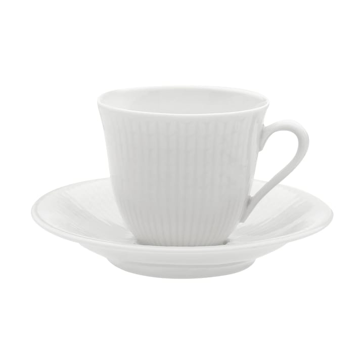 Tasse avec soucoupe Swedish Grace 16 cl - Neige - Rörstrand