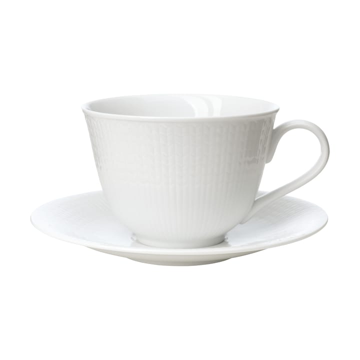 Tasse avec soucoupe Swedish Grace 45 cl - Neige - Rörstrand