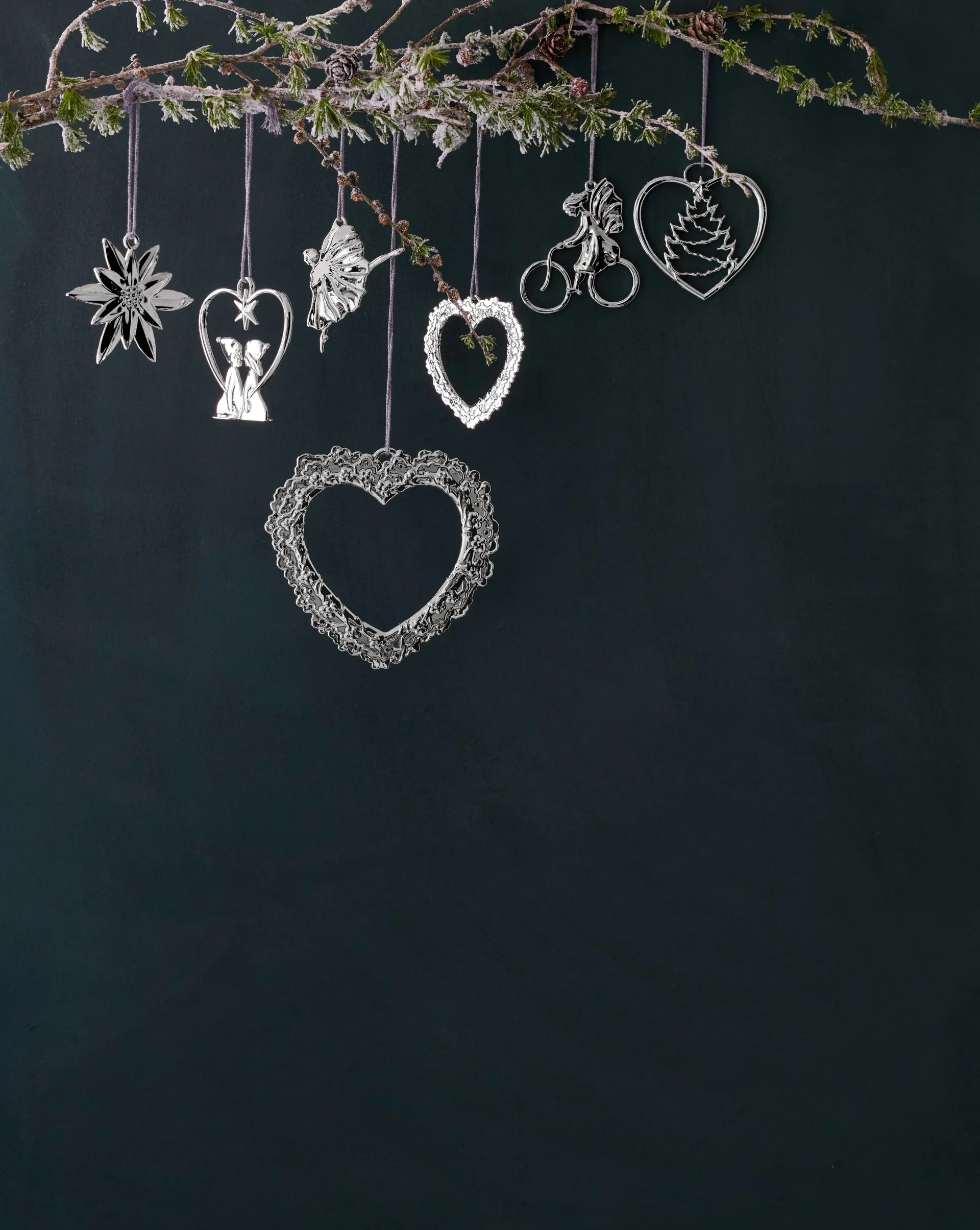 Décoration de fenêtre Karen Blixen Cœur en fleur, Argenté Rosendahl