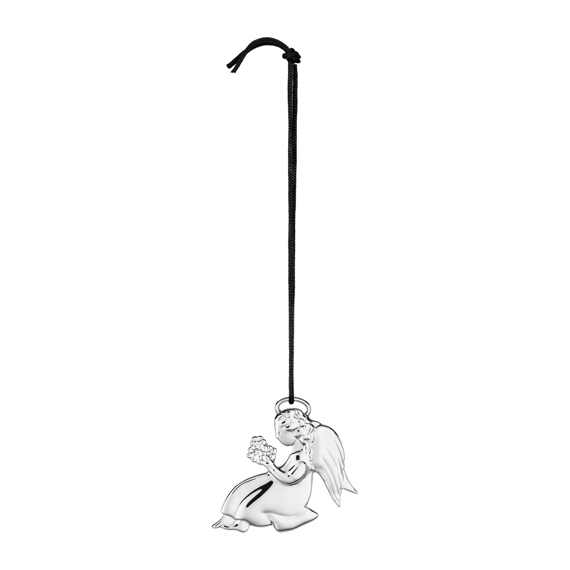 Décoration de Noël ange avec fleurs Karen Blixen 7,5 cm, Argenté Rosendahl