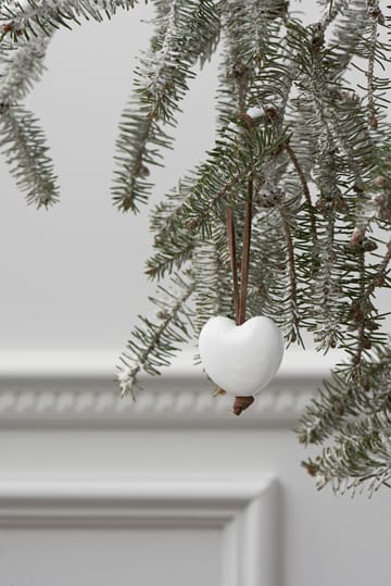 Décoration de Noël cœur Forest tales 4,5 cm - Blanc - Rosendahl