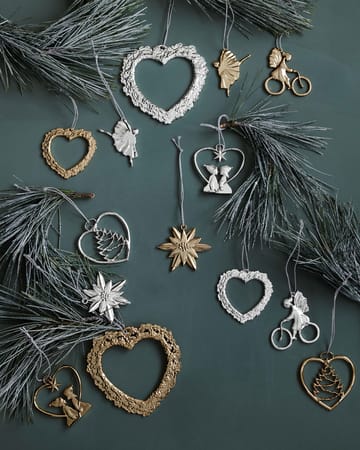 Décoration de Noël Karen Blixen Cœur en fleurs - Argenté - Rosendahl