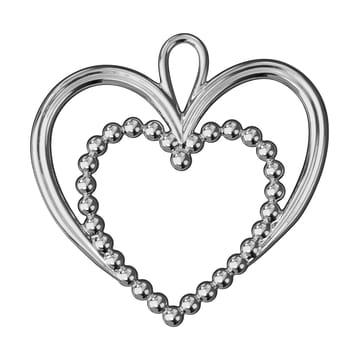 Décoration de Noël Karen Blixen cœur en perles 6,5 cm - Argenté - Rosendahl