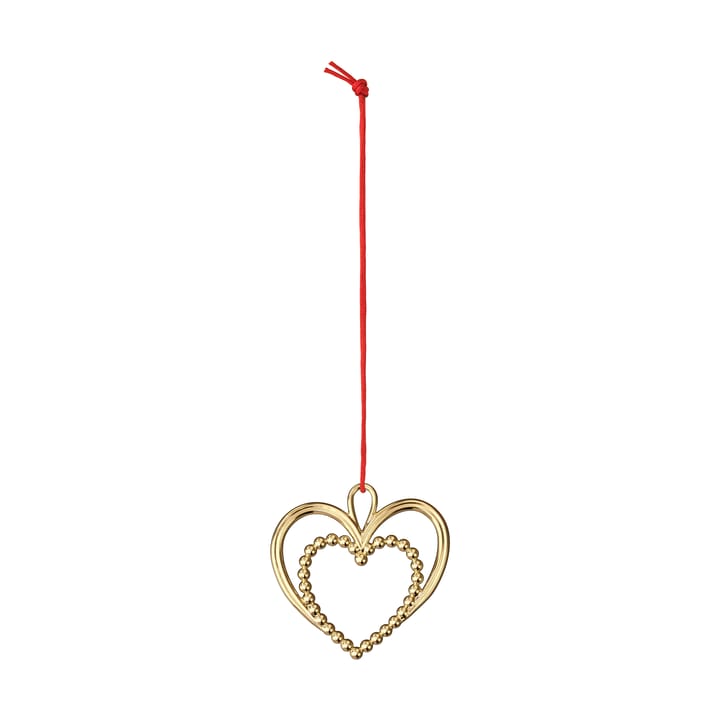 Décoration de Noël Karen Blixen cœur en perles 6,5 cm - Doré - Rosendahl