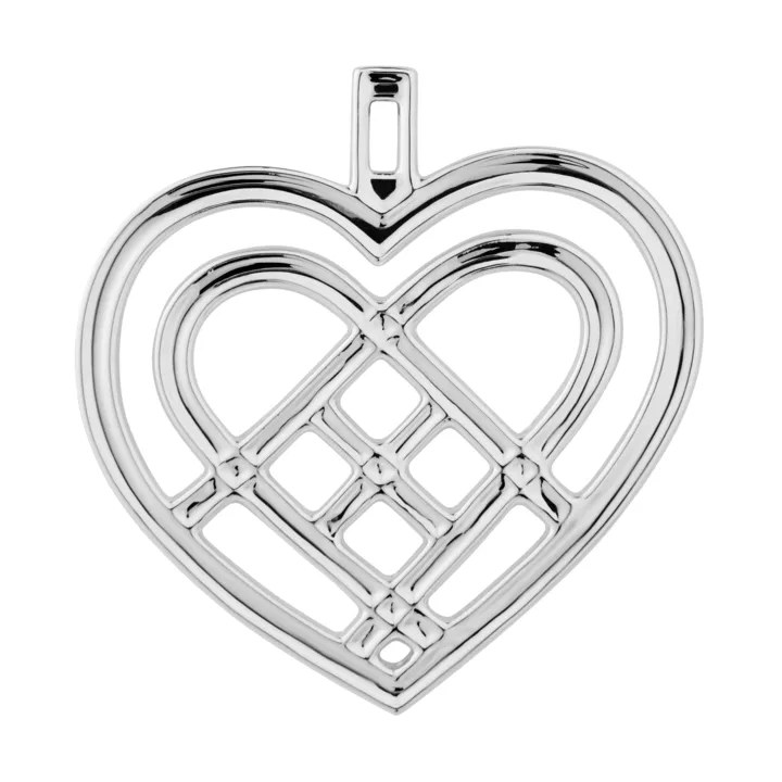 Ornement de Noël Weaved Heart 6,5 cm, Argenté Rosendahl