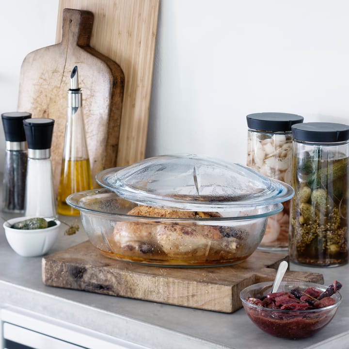 plat de cuisson en verre, plat de cuisson en verre avec couvercle