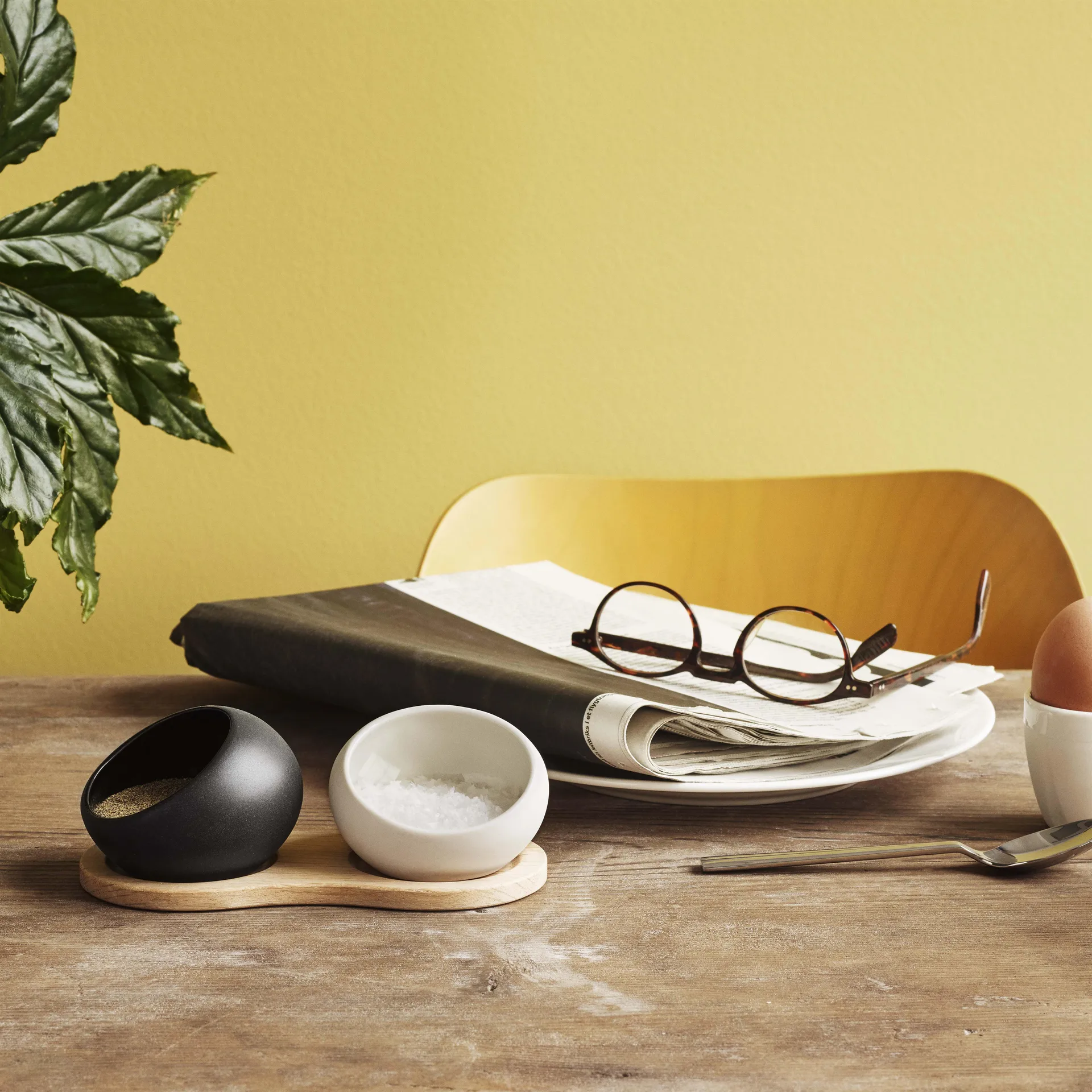 Salière et poivrière Grand Cru, noir-blanc Rosendahl