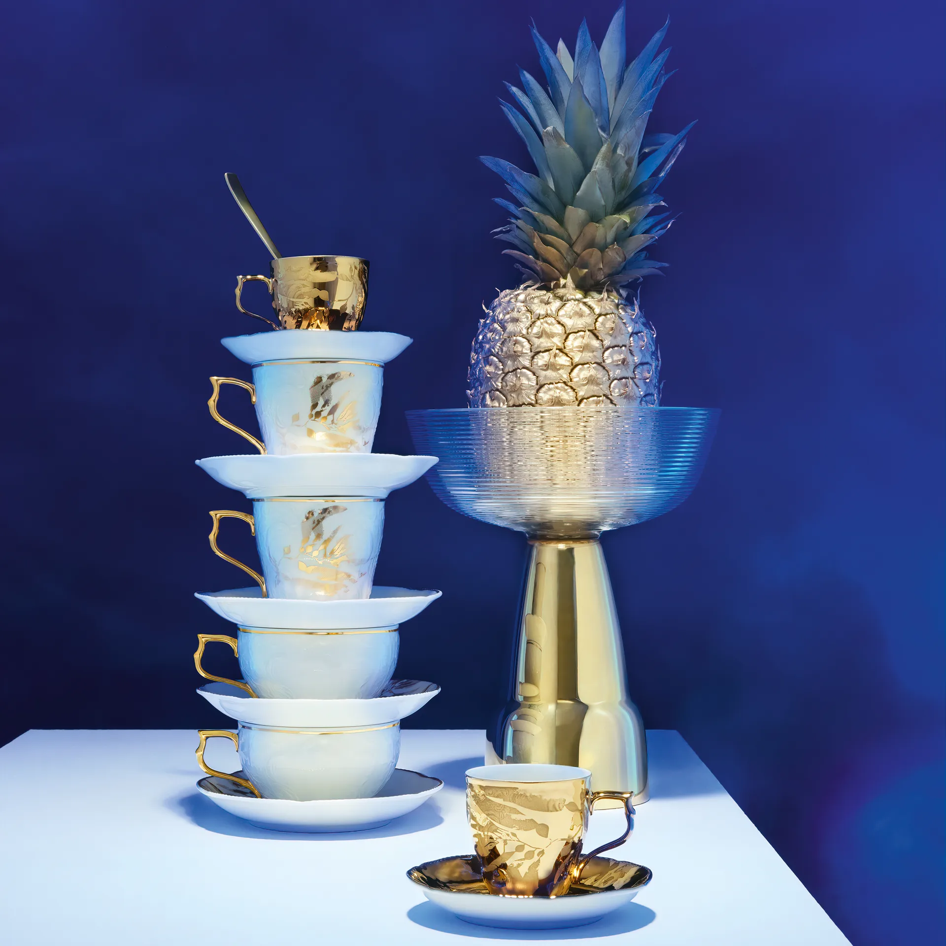 Tasse avec soucoupe Rosenthal Heritage Midas, Blanc-doré Rosenthal