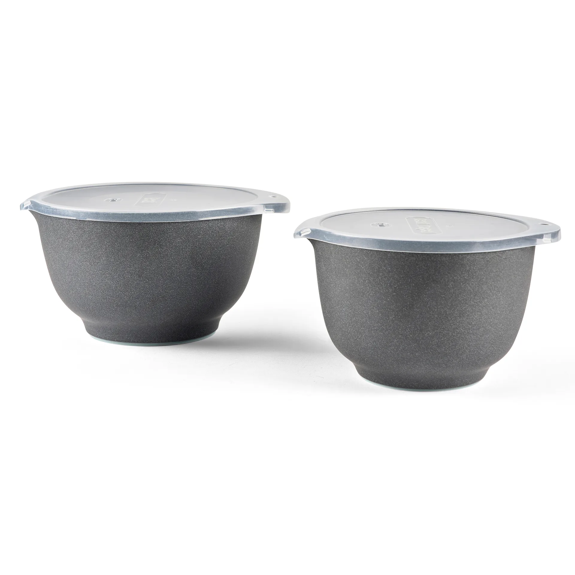 Ensemble de bols avec couvercles mat Margrethe Lot de 2, Pebble noir Rosti