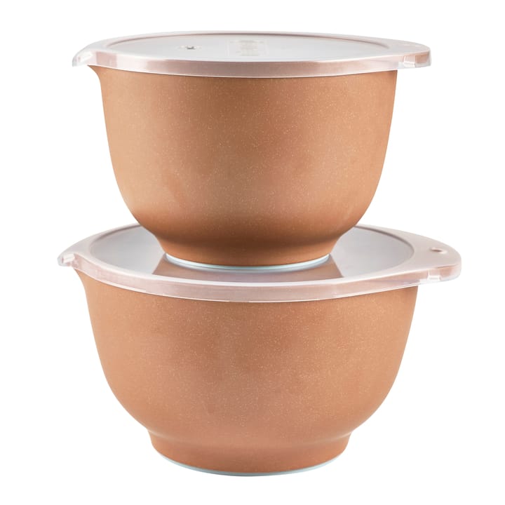 Ensemble de bols avec couvercles mat Margrethe Lot de 2 - Pebble terra - Rosti