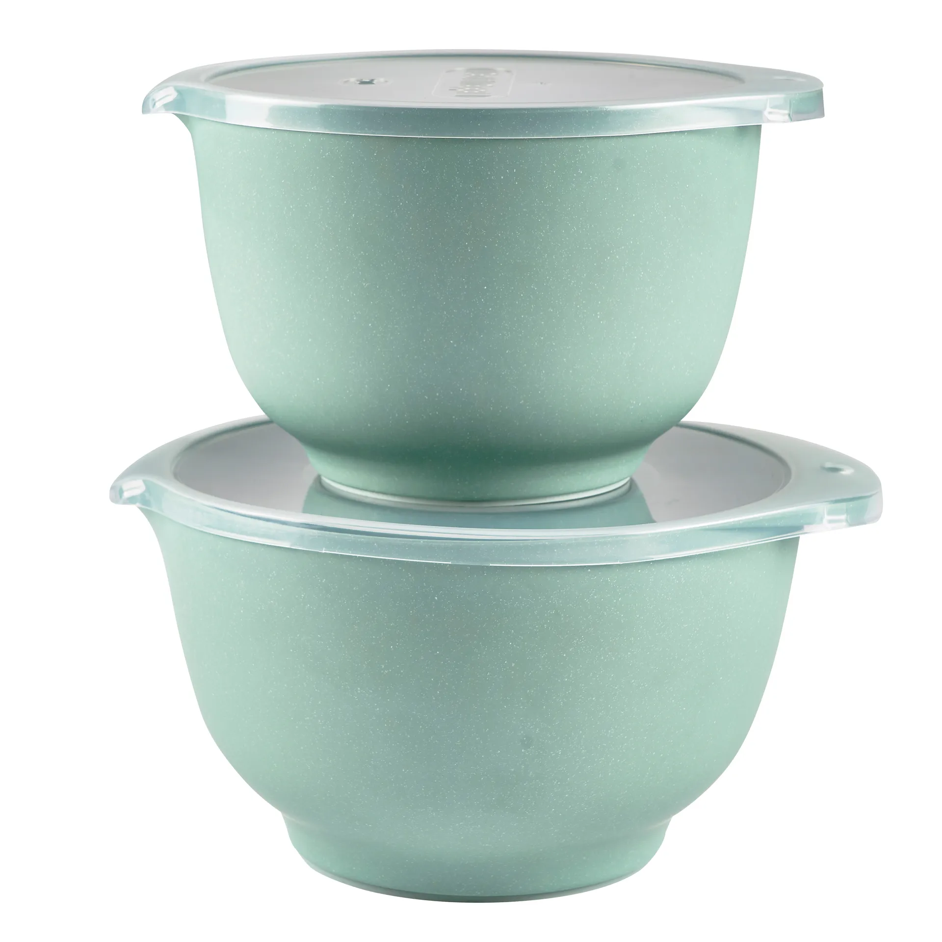 Ensemble de bols avec couvercles mat Margrethe Lot de 2, Pebble vert Rosti
