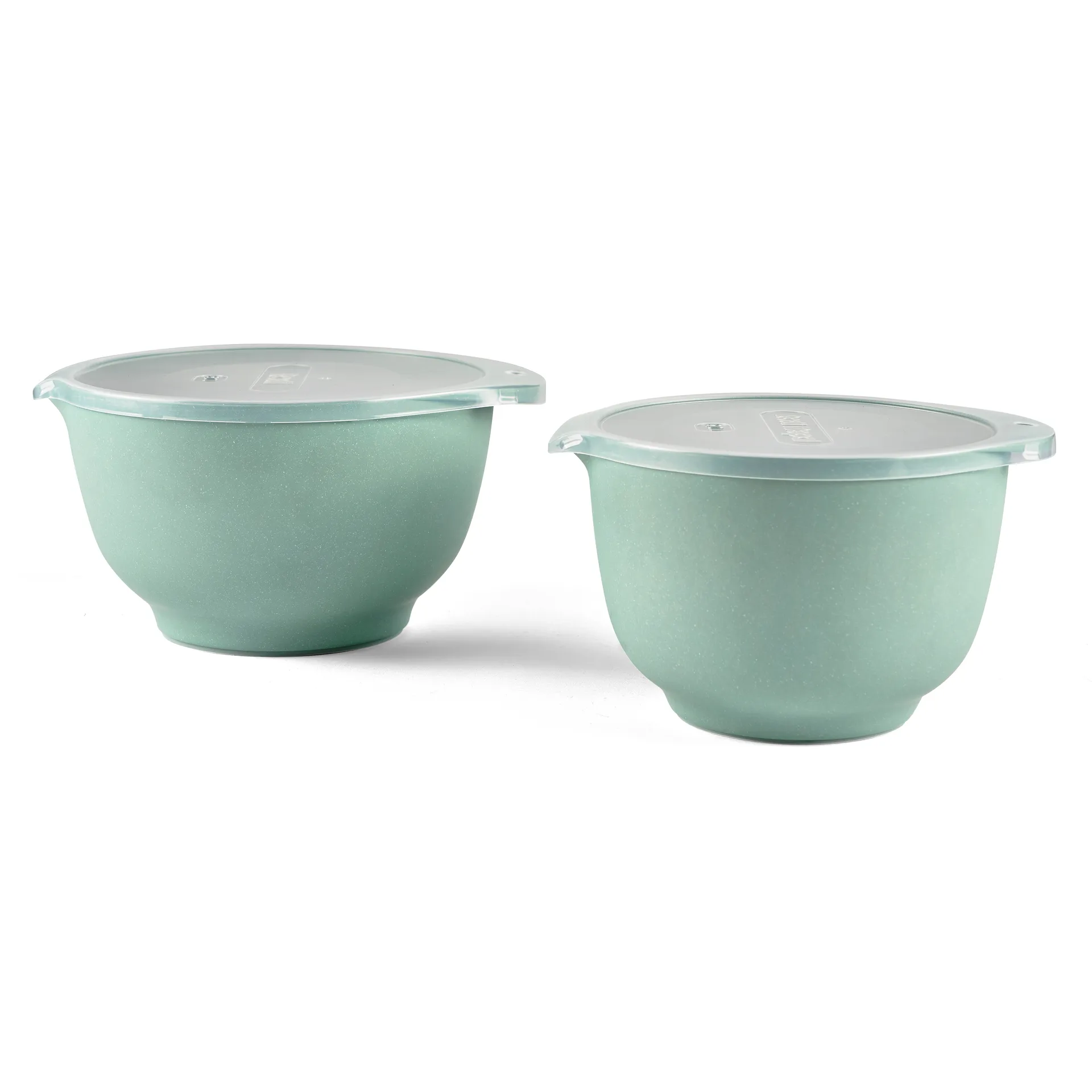 Ensemble de bols avec couvercles mat Margrethe Lot de 2, Pebble vert Rosti