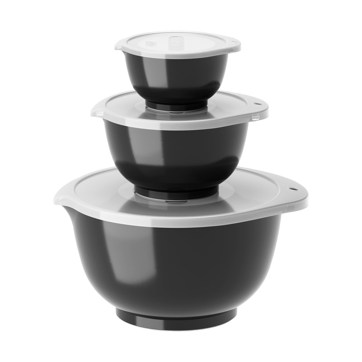 Rosti Ensemble de bols Margrethe, lot de 3 Noir | Design Scandinave | Bols de cuisine | Noir