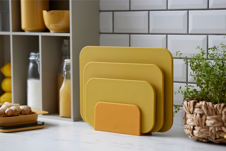 Planche à découper Choptima, set de 3 pièces et support, Curry Rosti