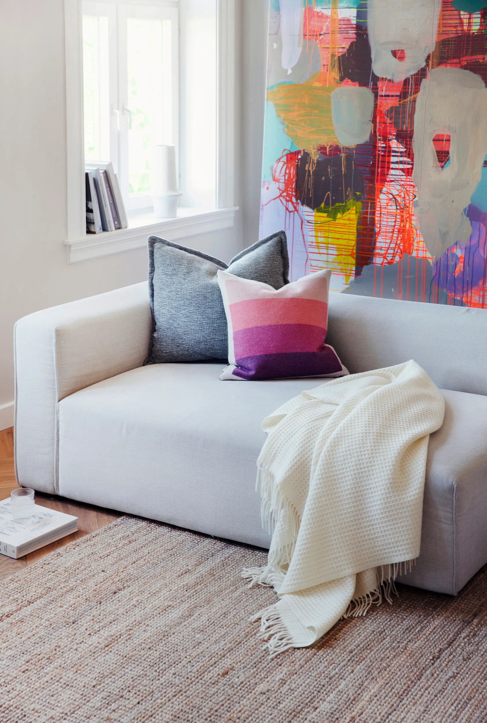 Coussin Åsmund bold 50x50 cm, Pink-green Røros Tweed