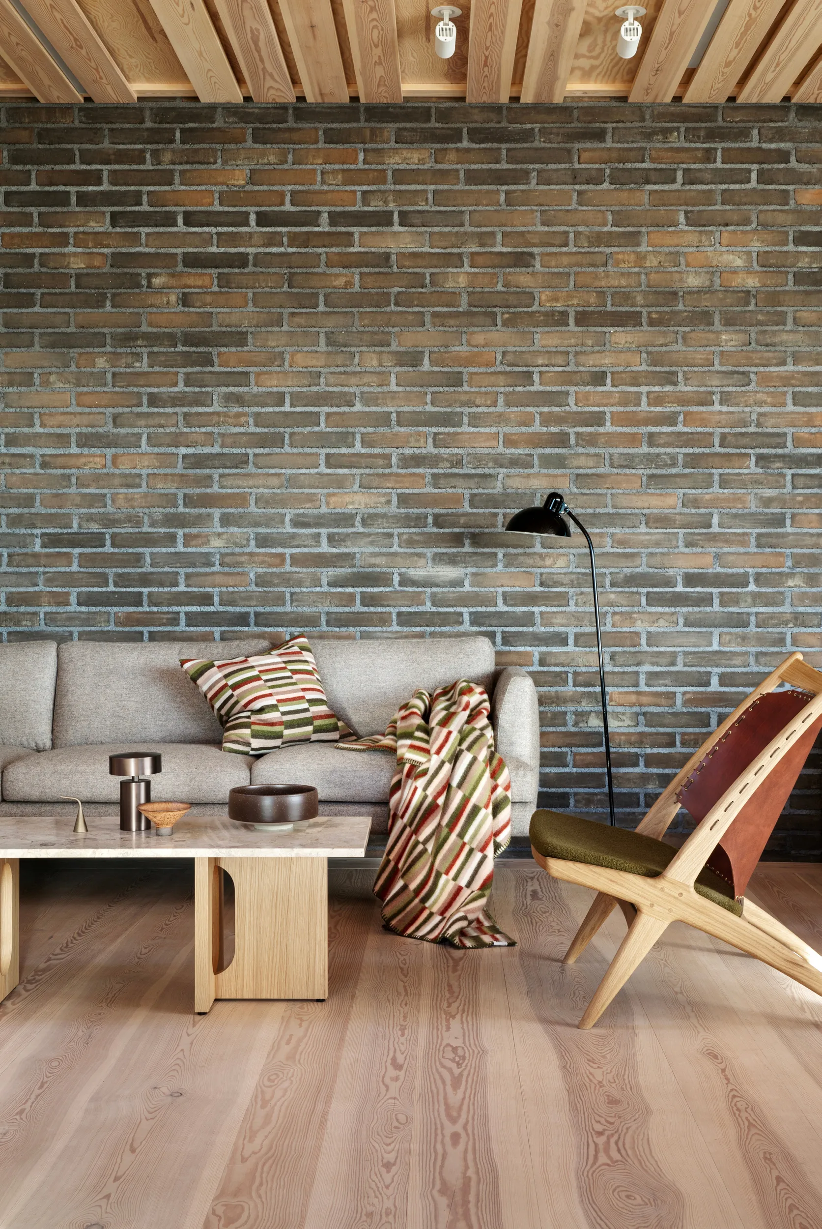 Coussin Ida 50x50 cm, Olive burgundy Røros Tweed