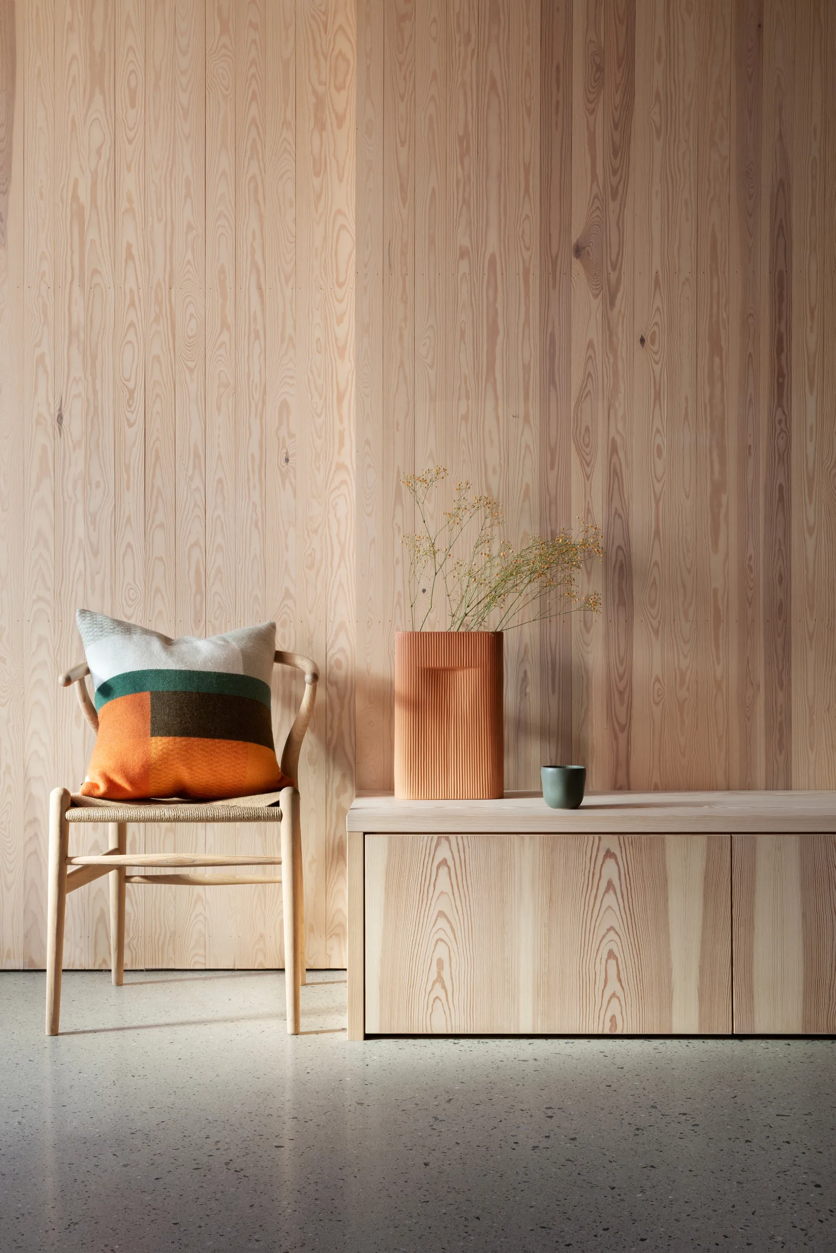 Coussin Mikkel 50x50 cm, Orange Røros Tweed