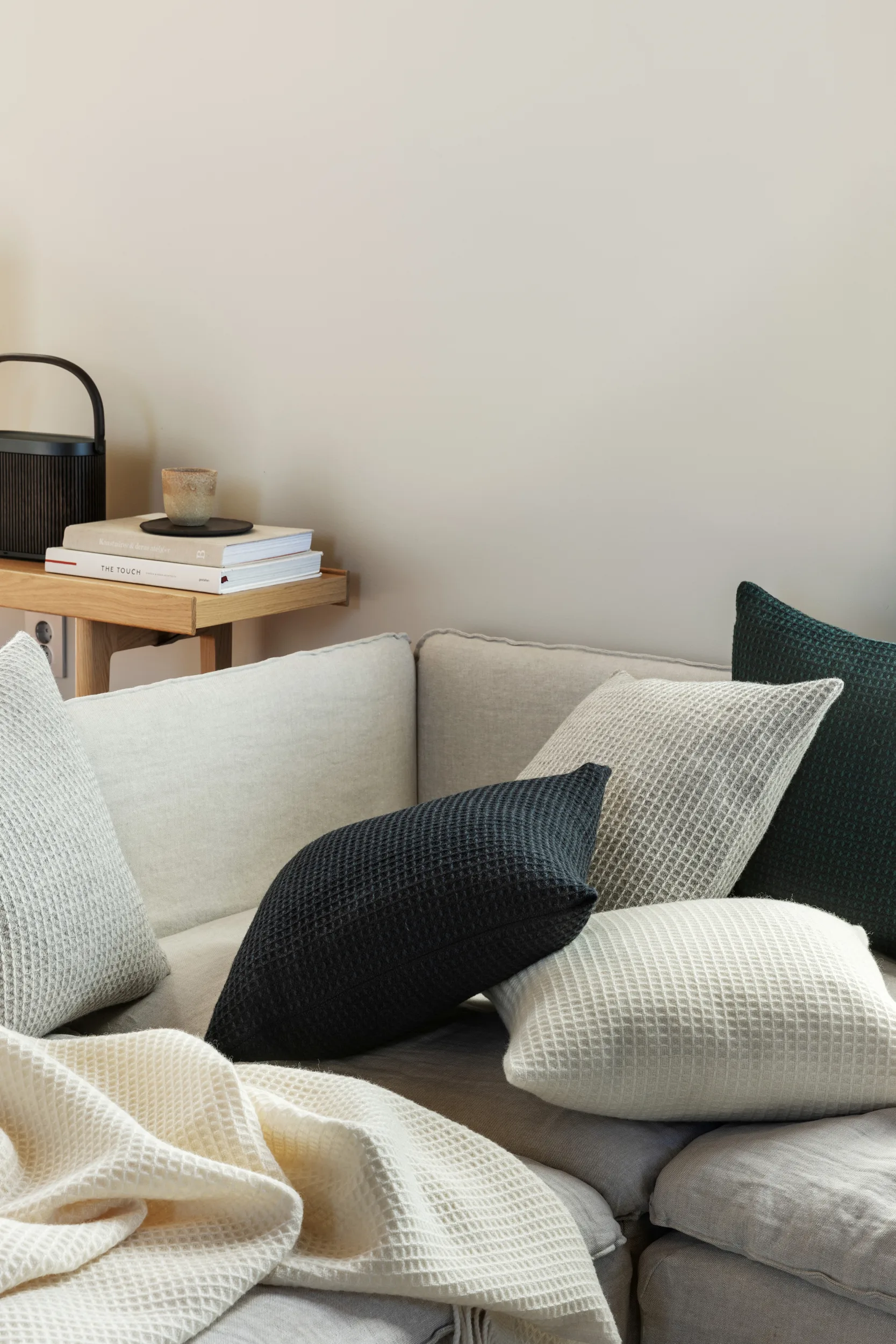 Coussin Vega 50x50 cm, Natural Røros Tweed