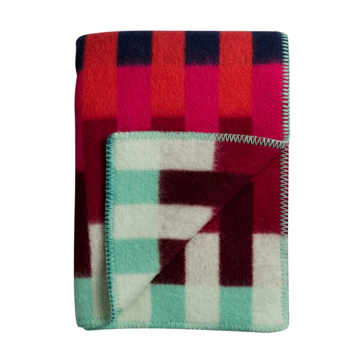Plaid Åsmund bold 135x200 cm, Red-turquoise Røros Tweed