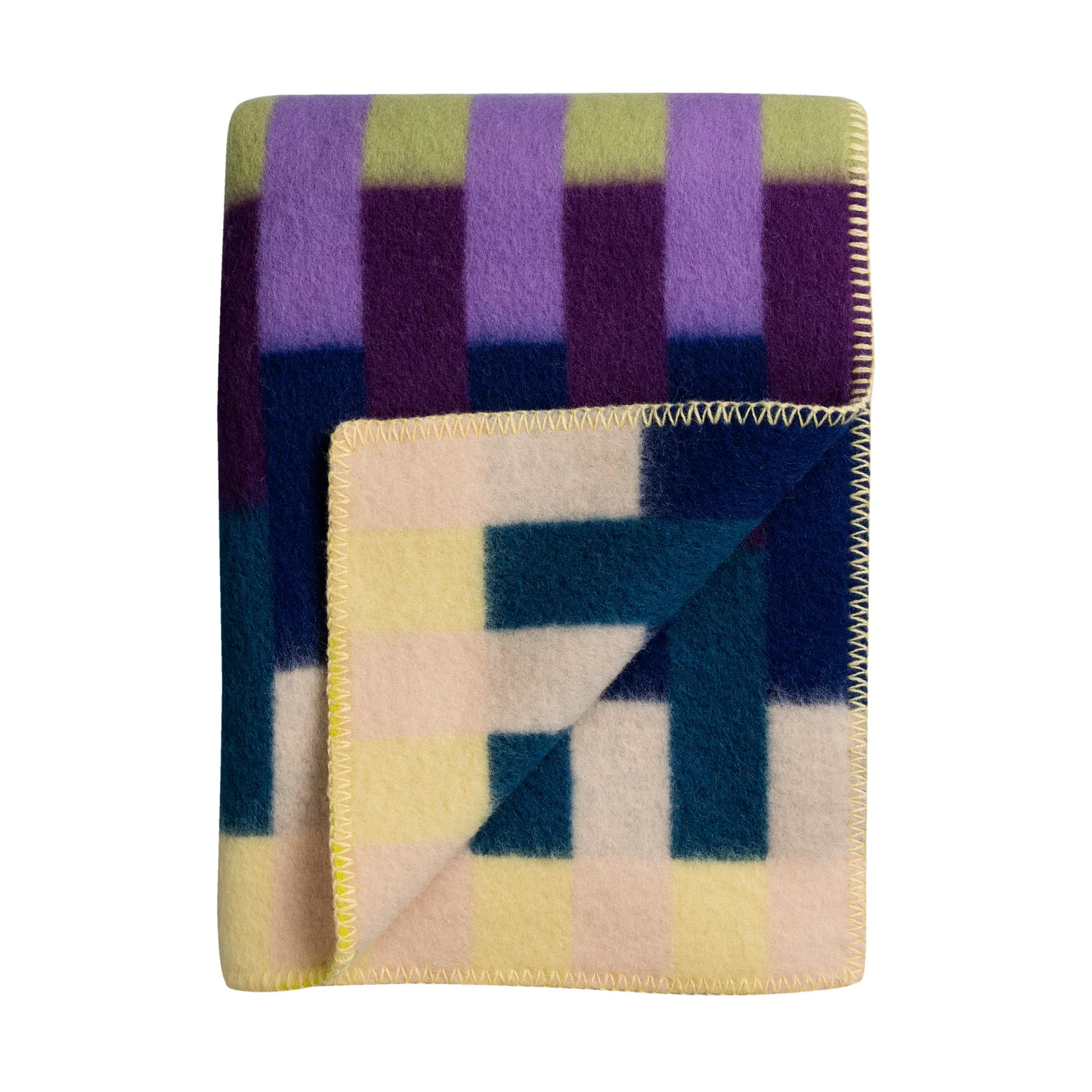 Plaid Åsmund bold 135x200 cm, Yellow-blue Røros Tweed