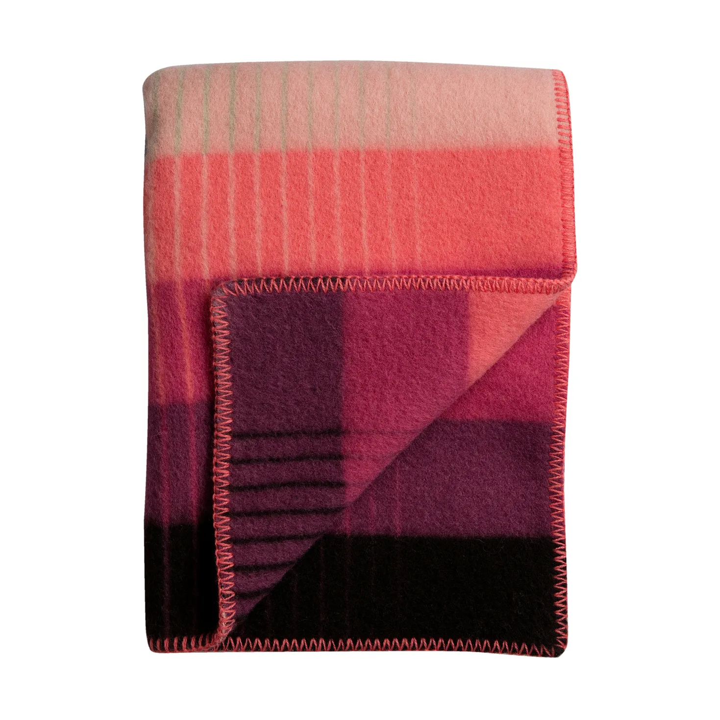 Plaid Åsmund gradient 135x200 cm, Pink-green Røros Tweed
