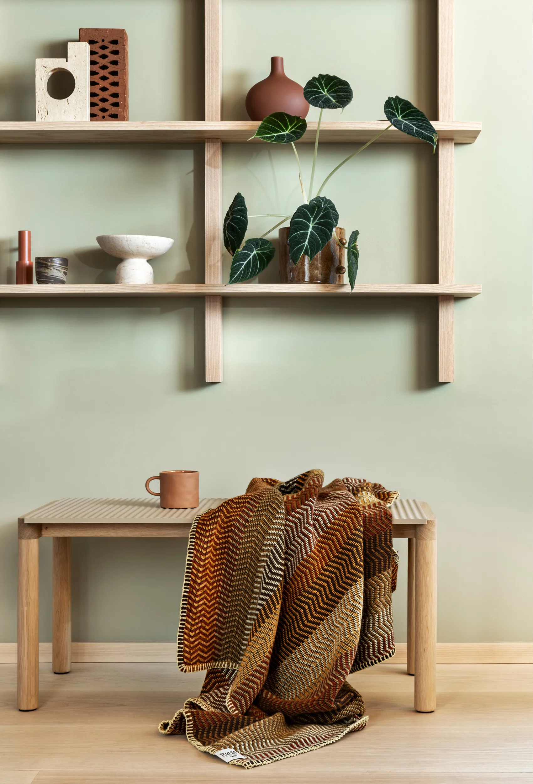 Plaid Fri 150x200 cm, Champ de chaume Røros Tweed